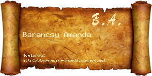 Barancsy Amanda névjegykártya